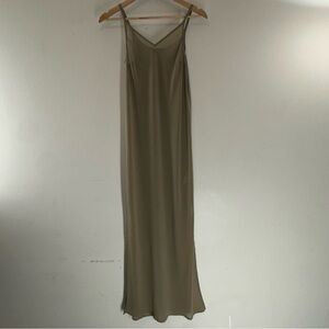 Allegri Italy Skims Soft Lounge Long Ribbed Maxi Tank Slipdress Tan ,One Size